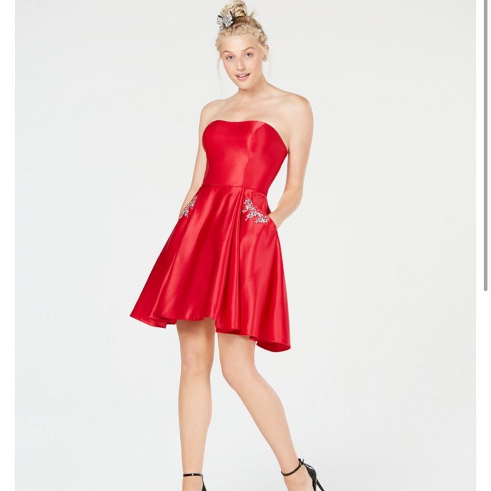 Red mini dress